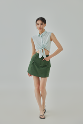 Alodie Front Tie Sleeveless Shirt